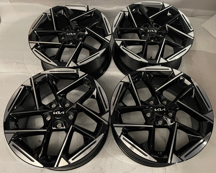 2025 2026 Kia K4 OEM 18" Black Machined Wheels Rims Set of 4 | 52910GG300 52910GG350