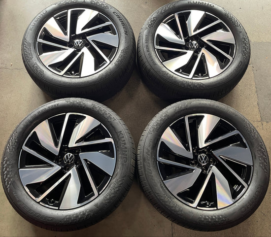 2024-2026 Volkswagen Atlas Factory 20" Black Machined Wheels & Tires Set of 4 OEM Original 3QF601025AC
