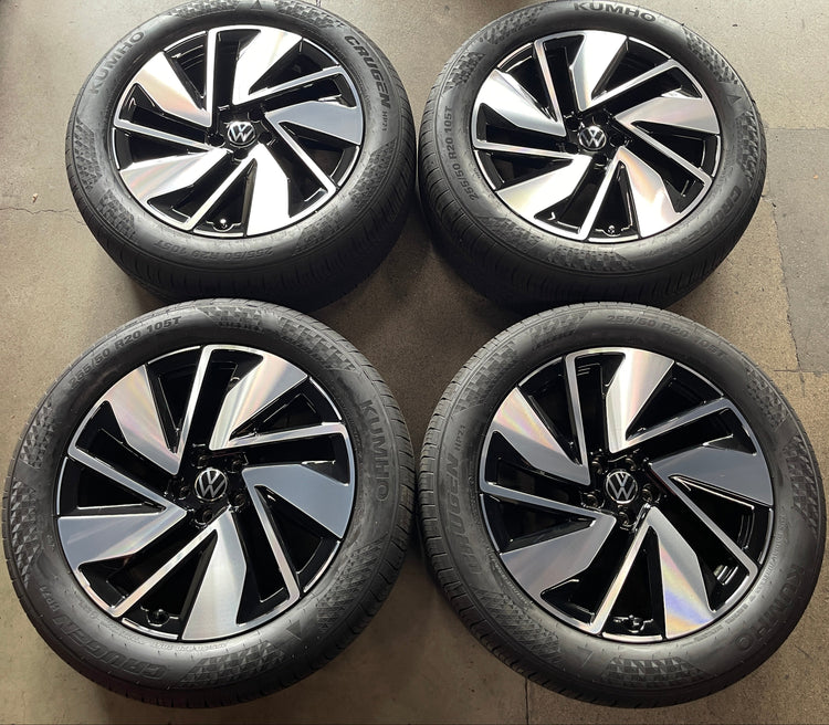 2024-2026 Volkswagen Atlas Factory 20" Black Machined Wheels & Tires Set of 4 OEM Original 3QF601025AC
