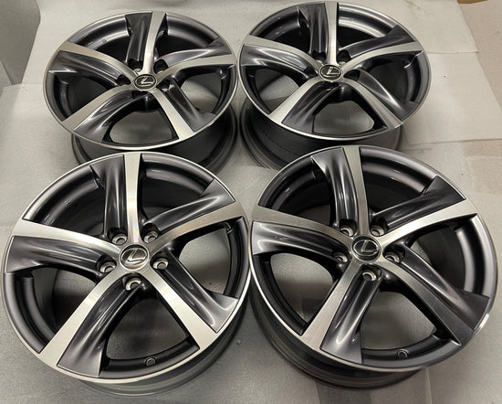 2017-2020 Lexus IS300 OEM 18" Staggered Machined Silver Wheel Rim Set of 4 — 4261153540 / 4261153550
