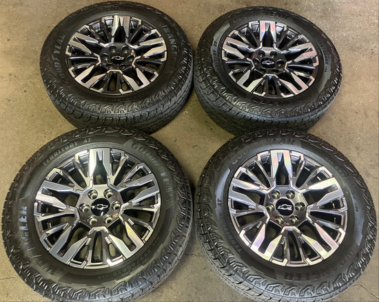 Four 2026 Chevy Tahoe Z71 Silverado OEM Wheel Tires Goodyear Territory AT