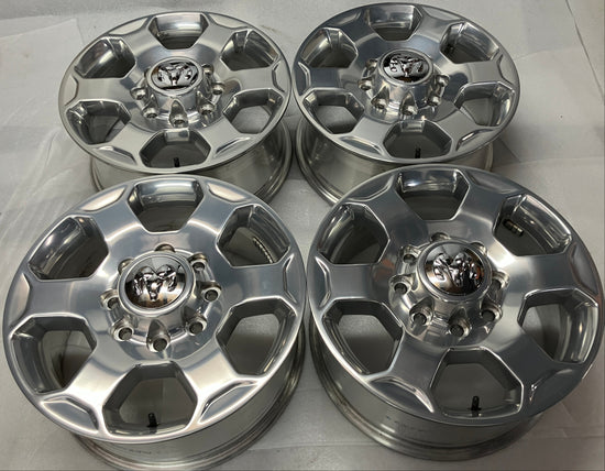 Four 18" RAM 2500 OEM Factory polished wheels rims 2577 5XV56TRMAA