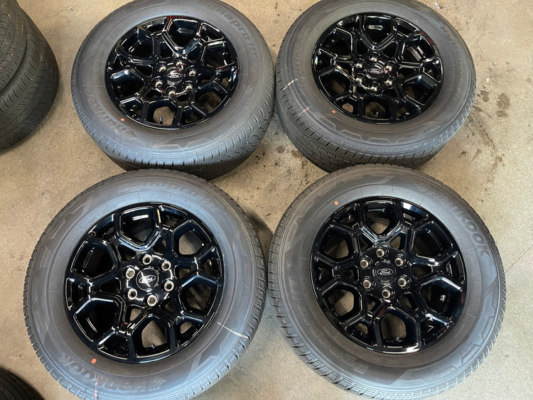 2024-2026 Ford F150 Factory 18 Inch Gloss Black OEM Wheel Rim Tire Set of 4
