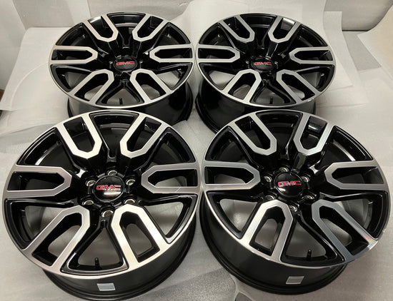 Four 2026 GMC Sierra Yukon AT4 Factory 20 Wheels 5914 OEM Black Rims Tahoe Silverado