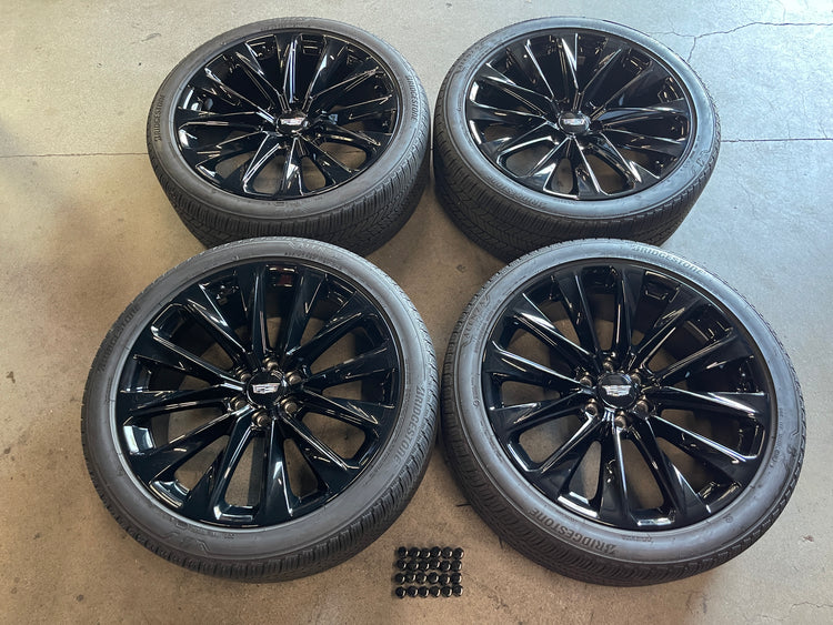 2025-2026 Cadillac Escalade V OEM 24" Gloss Black Wheel/Rim Tire Set of 4 | 84935474
