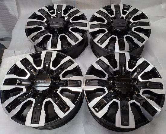 2020-2025 GMC Sierra Denali Ultimate HD2500 OEM 20" Black Machined Face Wheel Rim Set of 4 | 84830459