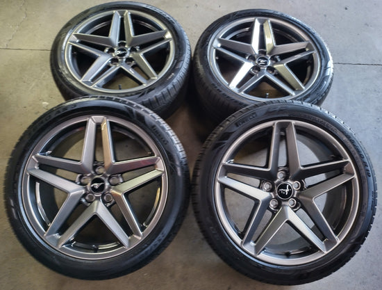 2024 2025 2026 Ford Mustang GT OEM 19 Hyper Silver Wheel Rim Tire Set of 4
