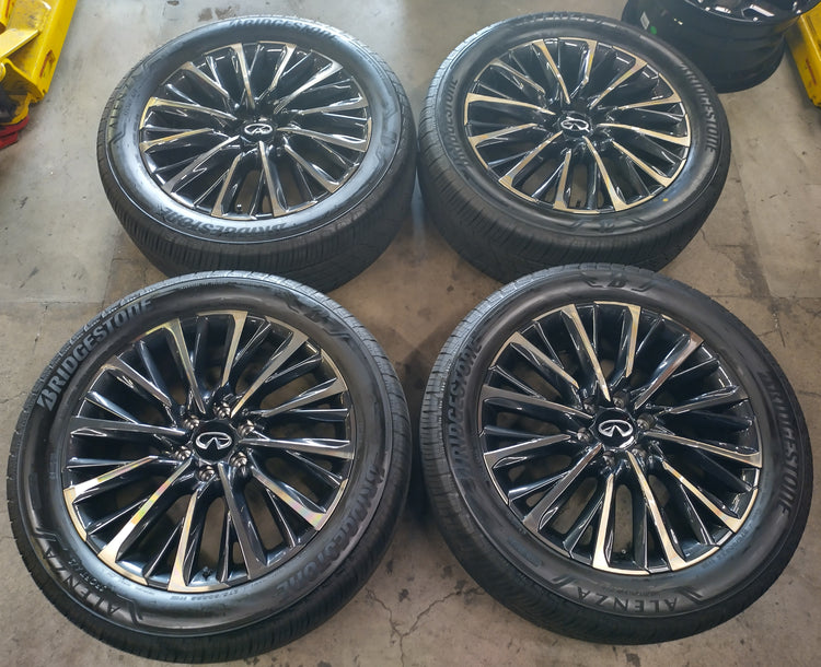 2025-2026 Infiniti QX80 OEM 22" Machined Silver Wheel/Rim Tire Set of 4 | D0C007JA3D 73823
