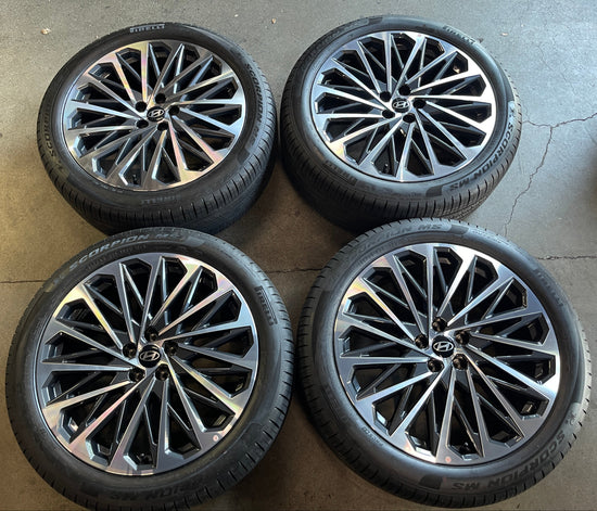 2025-2026 Hyundai Palisade Calligraphy OEM 21x8.5 Machined Face Wheel Rim Tire Set of 4 – Pirelli Scorpion 265/45R21 – Part 52910-P9410