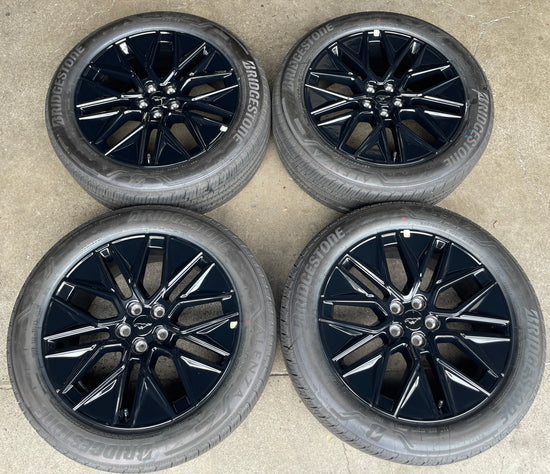 2021-2026 Ford Mustang Mach-E Factory 19 Inch OEM Machined Black Wheel Rim Tire Set of 4
