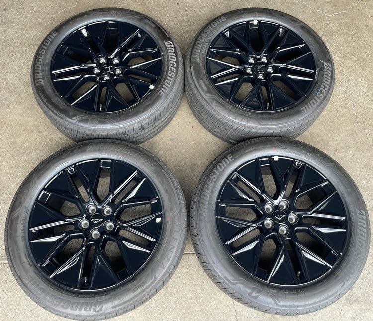 2021-2026 Ford Mustang Mach-E Factory 19 Inch OEM Machined Black Wheel Rim Tire Set of 4
