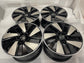 2022-2025 Audi RS e-tron GT OEM 21-inch black and silver with silver inserts staggered Wheel Rim Set of 4, 21x9.5 front and 21x11.5 rear, center caps included, OEM 4J3601025J and 4J3601025K
