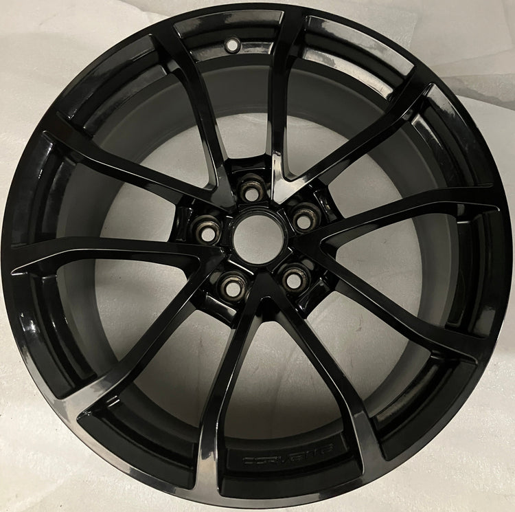 2017-2019 Chevrolet Corvette OEM 19" Gloss Black Front Single Wheel Rim | 9598724
