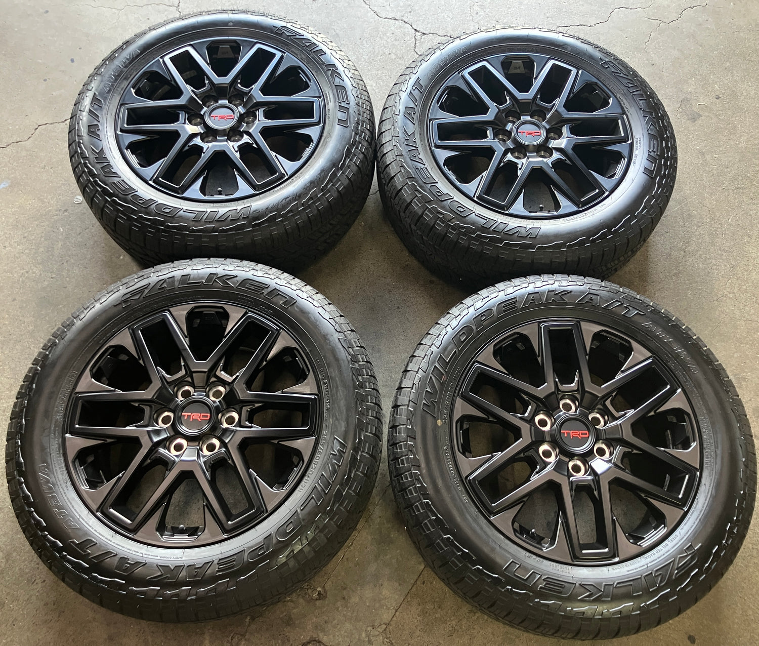 2022-2025 Toyota Tundra TRD OEM 20" Matte Black Wheel Rim Tire Set of 4 Falken AT3WA 265/60R20 PT946-34220
