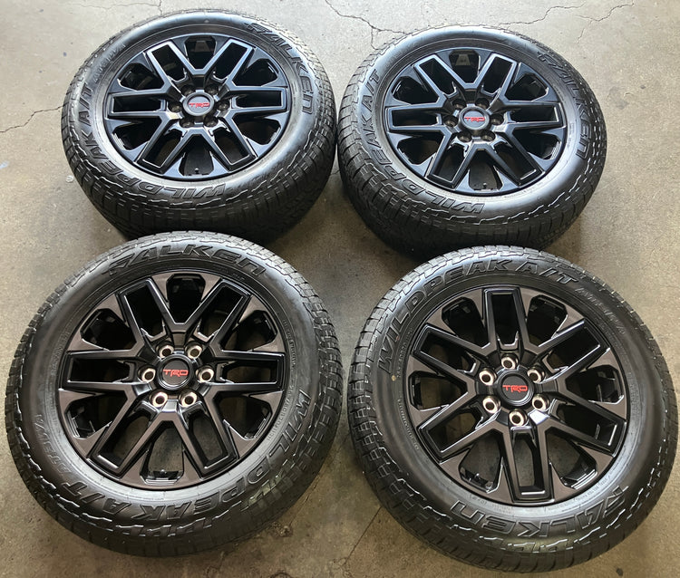 2022-2025 Toyota Tundra TRD OEM 20" Matte Black Wheel Rim Tire Set of 4 Falken AT3WA 265/60R20 PT946-34220

