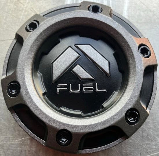 Single Fuel Wheel Center Cap Black / Dark Gray Custom Wheel  PN 1004-68GD