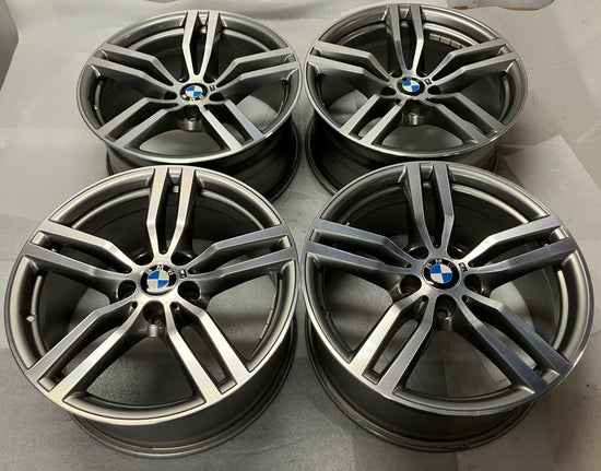 2015-2019 BMW X6 OEM 19-Inch Staggered Wheels – Set of 4 | Machined Silver Inlay | 36117849629 / 36117850070