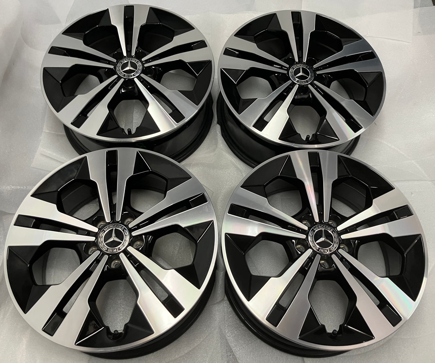2024-2025 Mercedes-Benz GLA250 GLB250 OEM 18 Inch Machined Black Wheel Rim Set of 4 A2474012900
