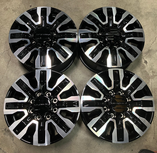 Four 2025 GMC Sierra Denali Ultimate HD2500 Factory 20" Wheels OEM 84830459 Black