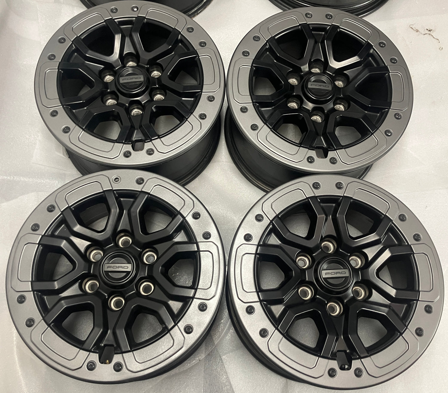 2019-2026 Ford Ranger Raptor Factory 17" Satin Black Bead Lock Wheel Rim Set of 4 OEM Original N1WJ1007AA