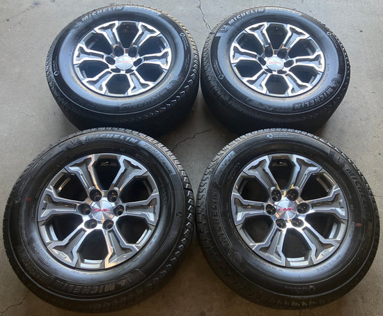 2019-2026 GMC Sierra 1500 Factory 18" Machined Charcoal Wheels & Tires Set of 4 OEM Original 23377013