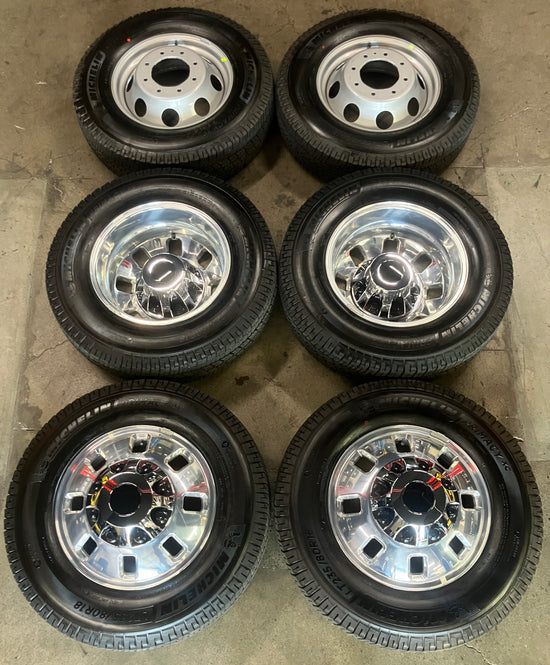 2023-2025 GMC Sierra Silverado 3500HD Dually Factory 18" Polished Wheel/Rim Tire Set of 6 OEM Original 84830462