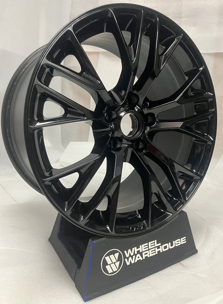 2015-2019 Chevrolet Corvette Factory 19" Gloss Black Front Wheel Rim Single OEM Original 23317165