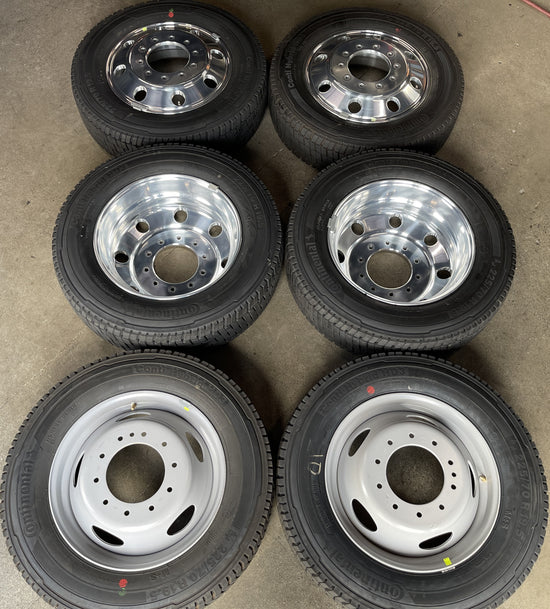 SIX 2023 FORD F450 F550 DUALLY FACTORY FORGED 19.5 WHEELS TIRES OEM RIMS NO CAPS!!!