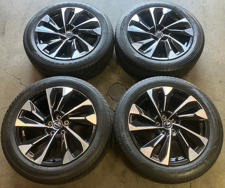 2025-2026 Mazda CX-5 OEM 19" Machined Black Wheel Rim and Tire Set of 4 9965537590 65010