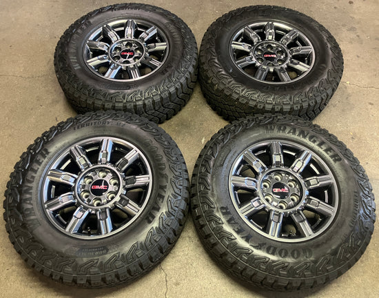 2024-2026 GMC Sierra AT4 Chevy Silverado Trail Boss OEM 18" Gray Wheel Rim Tire Set of 4 | 86774702 95718