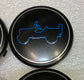 Four 64mm/2.5 inch Jeep Easter Egg Center Cap Grand Cherok Wrangler Black & Blue