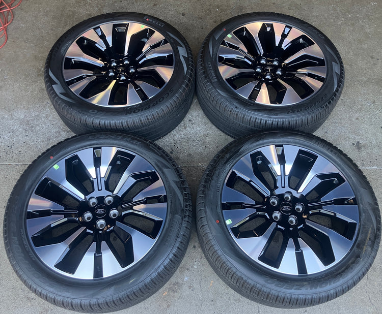 SoCal Wheels - 2020-2026 Ford Explorer OEM 21" Machined Black Wheel Rim Tire Set of 4 Take-Off | RB5C1007N1A 10702
