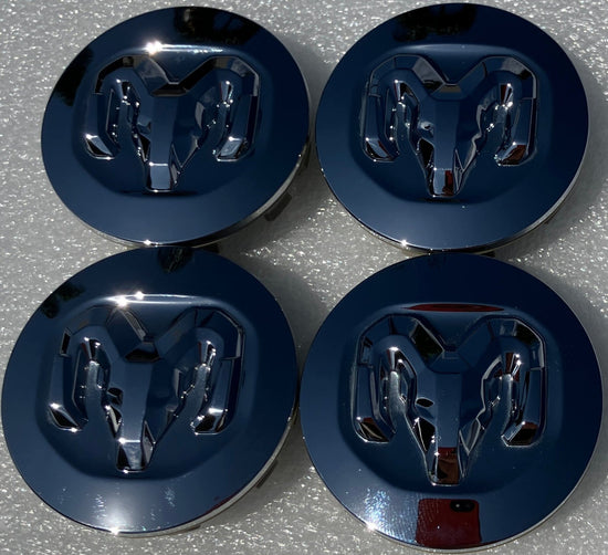 Set of 4 2012-2025 RAM 1500 chrome center caps