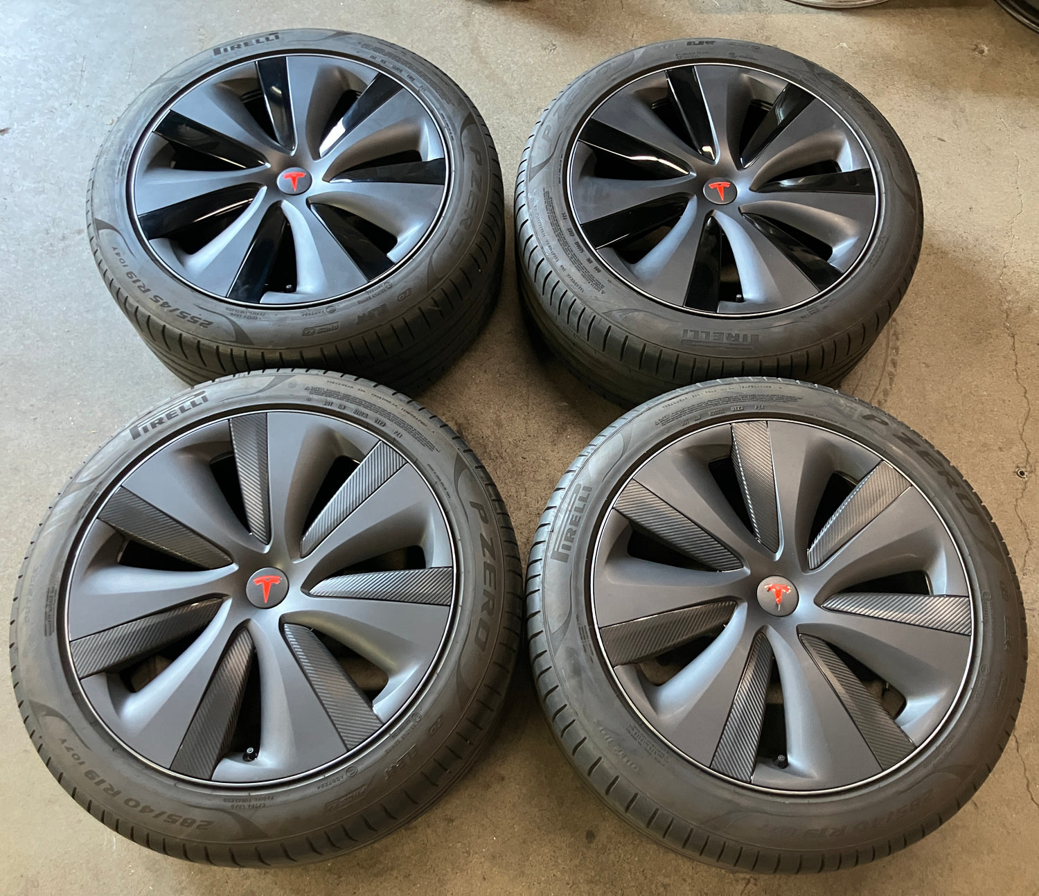 2024 Tesla Model S Plaid OEM 19" Gray Staggered Wheel/Rim Tire Set of 4 | 142022100B
