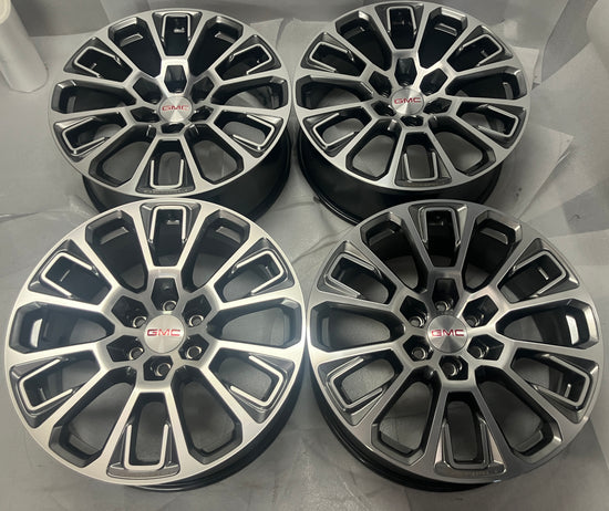 2025-2026 GMC Denali Yukon Sierra 1500 OEM 22 Machined Face Wheel Rim Set of 4