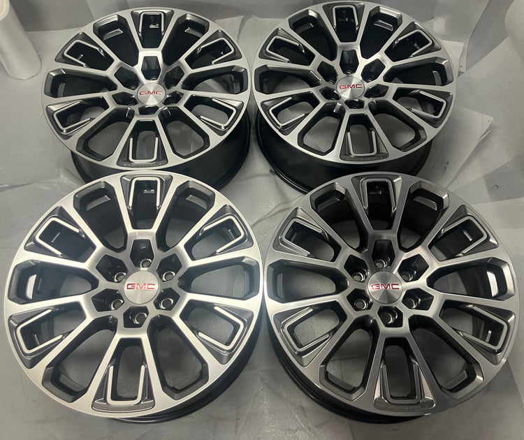 2025-2026 GMC Denali Yukon Sierra 1500 OEM 22 Machined Face Wheel Rim Set of 4
