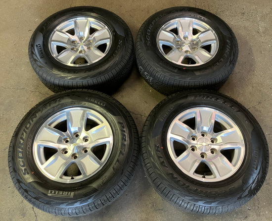 2018 Chevy Silverado 1500 Factory 17" Machined Face Wheel/Rim Tire Set of 4 OEM | 23173537 5657

