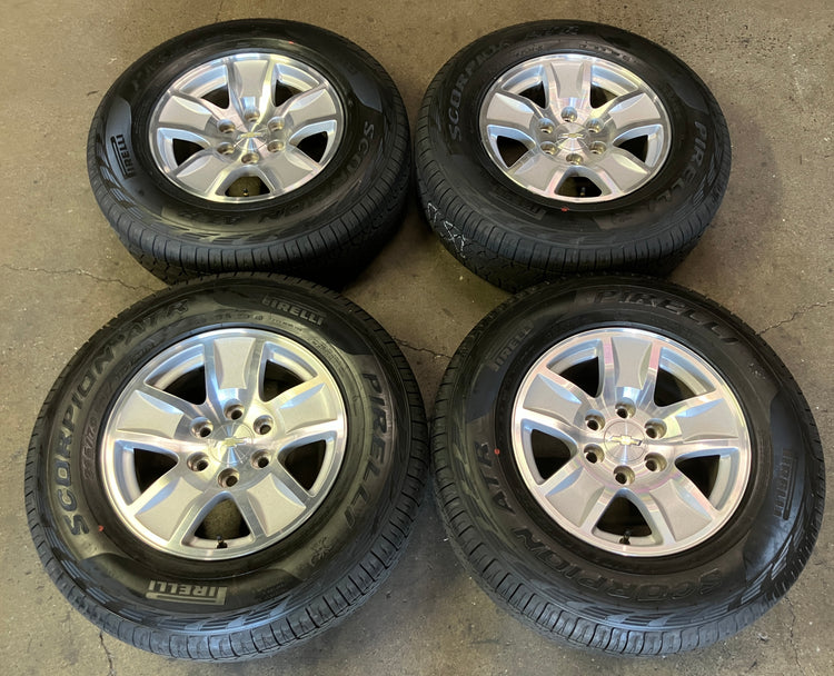 2018 Chevy Silverado 1500 Factory 17" Machined Face Wheel/Rim Tire Set of 4 OEM | 23173537 5657
