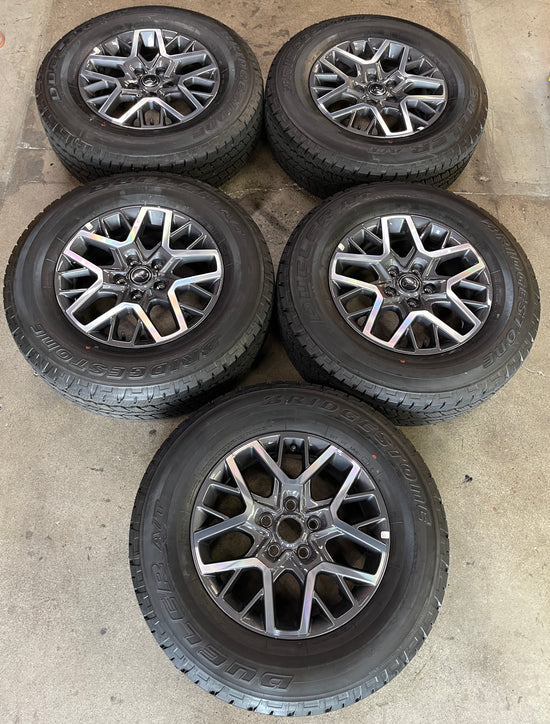Five 2025 Jeep Wrangler Factory 18 Wheels Tires OEM Rims Gladiator Bridgestone AT
