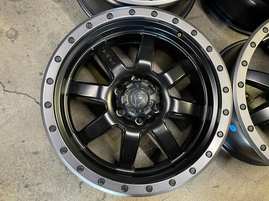 4 Used Fuel Trophy 20 Wheels F150 20x9 +20 6x135 Matte Black Grey ring
