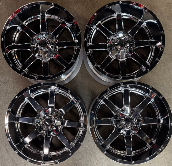 4) FUEL Maverick Chrome 20" Wheels Rims 20x10 -18mm F150 Silverado 6x135 6x5.5