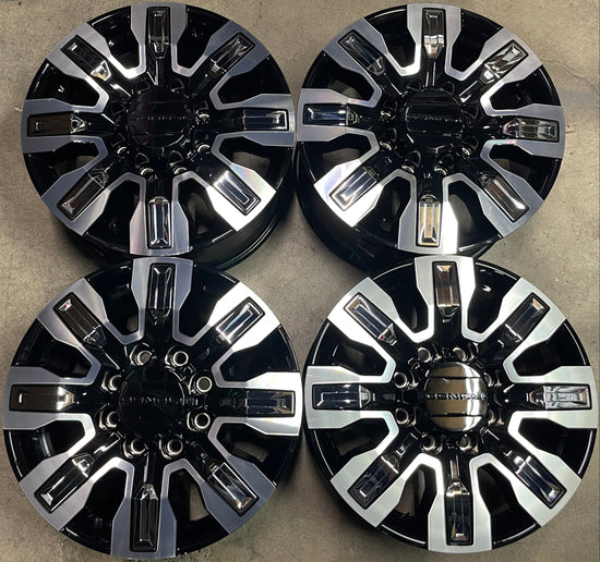 Four 2025 GMC Sierra Denali Ultimate HD2500 Factory 20" Wheels OEM 84830459 Chrome Inserts