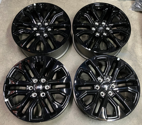 Four 2025 Ford F150 Lariat Limited Factory 20 Wheels OEM Rims RL341007BA Gloss Black