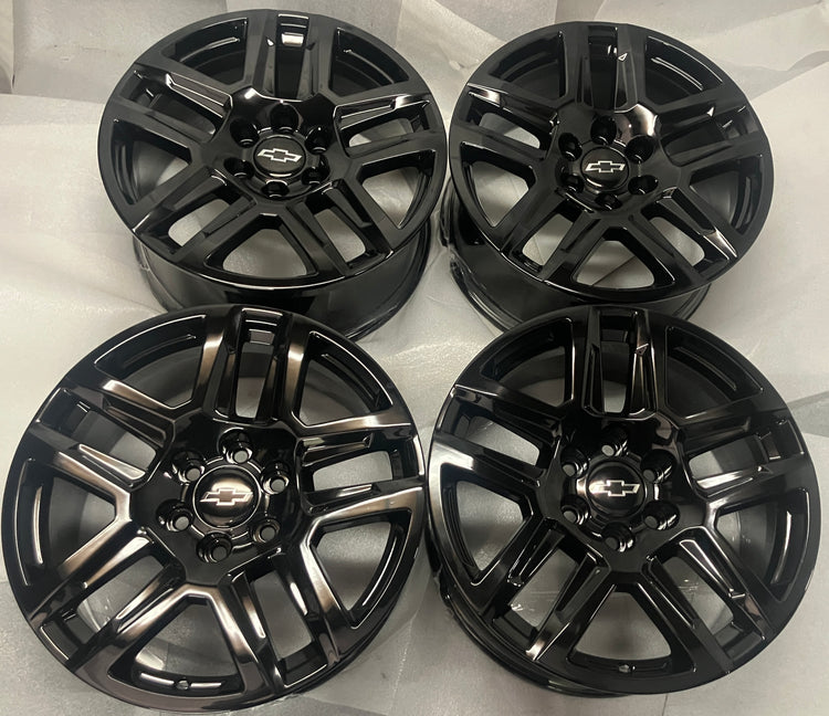 2019-2026 Chevy Silverado LTZ Factory 20 inch Gloss Black Wheel Rim Set of 4 OEM
