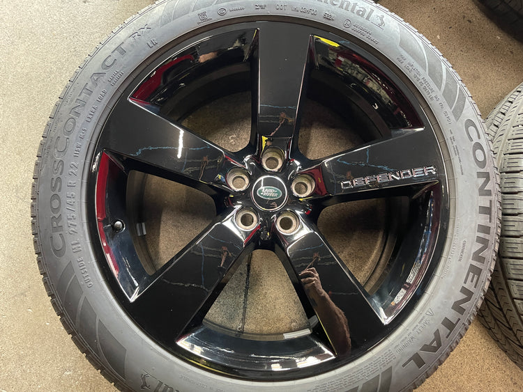 Defender Rims Oem 2025 Land Rover Defender OEM Wheels & Tires 22x9 +43 Gloss Black ...