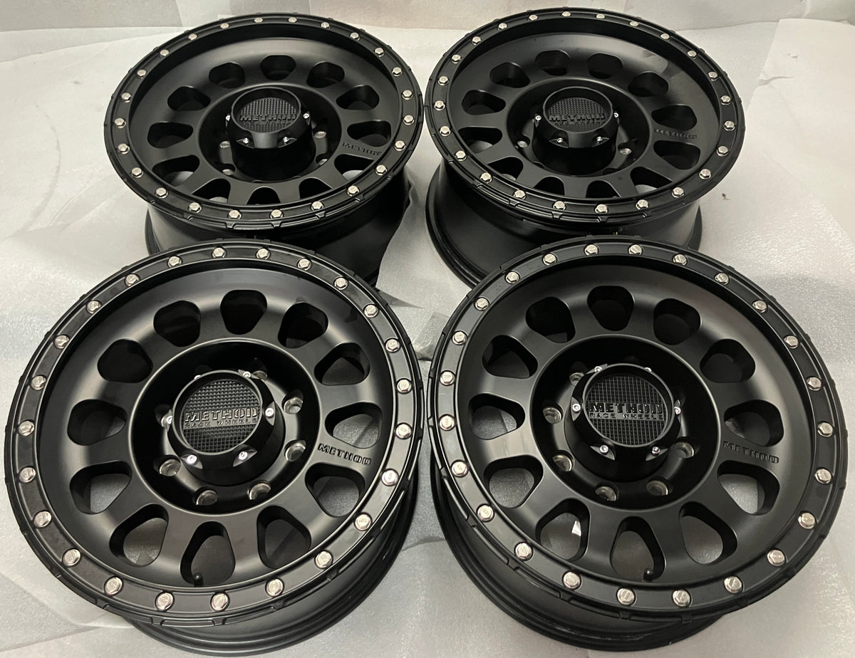 Dodge Ram and older GM trucks Method 315 17x8.5 matte black wheel rim set of 4, 8x165.1, ET-0, part DX0710 1785
