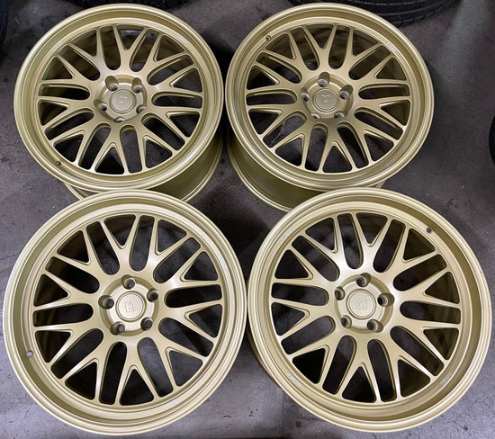 Four 2022-2026 Lotus Emira 20" Wheels Gold Titan 7 TM20 Forged Take Offs 20x9 20x11