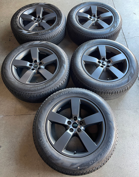 Five 2025 Land Rover Defender Factory 20 Wheels Tires Rims OEM Gray Pirelli Scorpion