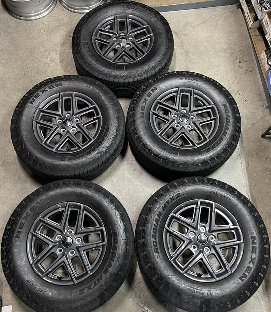 Sold Five 2024 Jeep Wrangler Factory 17" Wheels Tires Rims OEM 04755591AA