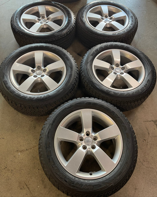 Five 2024 Land Rover Defender Factory 20 Wheels Tires Rims OEM Silver Goodyear AT 5098